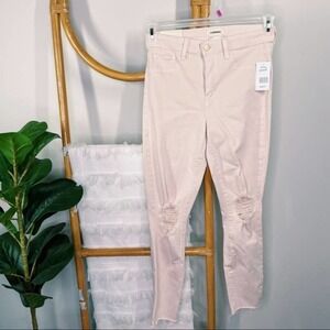NWT L'Agence Margot Skinny High Rise Light Pink Distressed Skinny Jeans sz 27